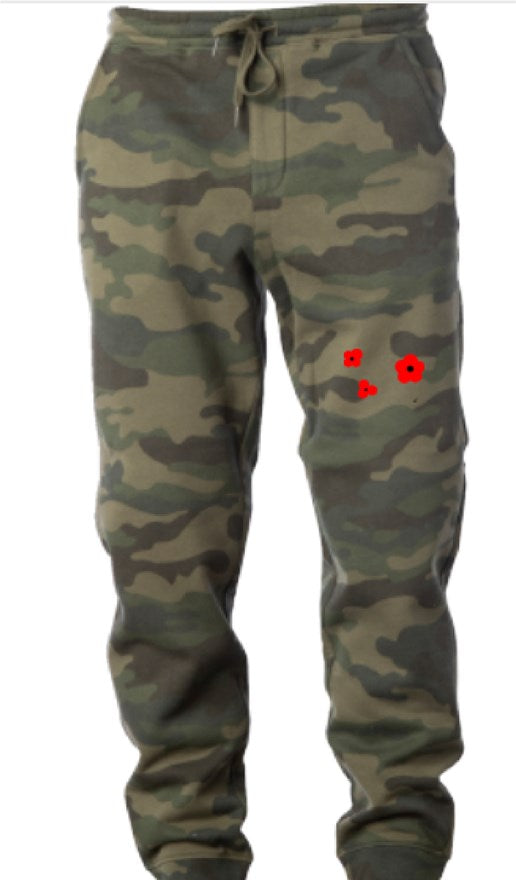 men's camp joggers - blooming red daisies©