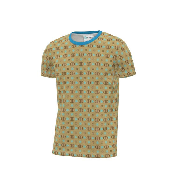 Loungy Lux T-Shirt - D+Co Blue, Brown & Beige