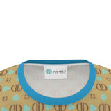 Loungy Lux T-Shirt - D+Co Blue, Brown & Beige