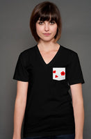 unisex chic pocket v neck - blooming red daisies&amp;#169;